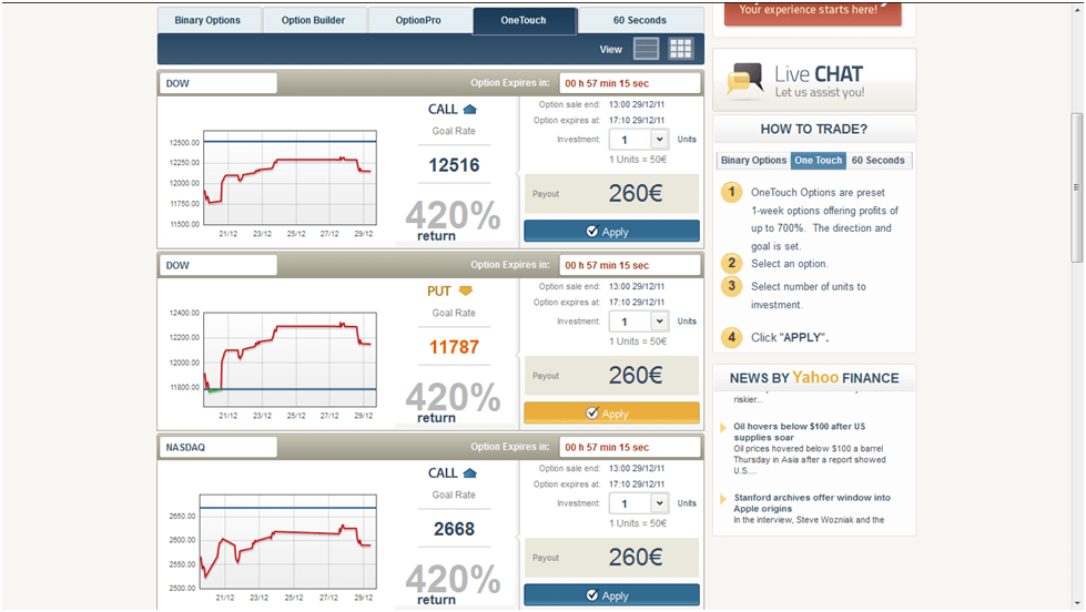 TradeRushのワンタッチ取引 TradeRushのワンタッチ取引